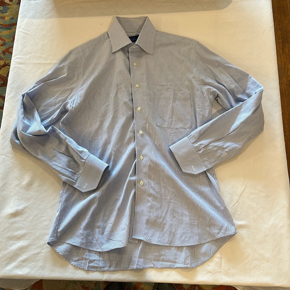 Tom James Button Down Up Dress Shirt‎  large EUC